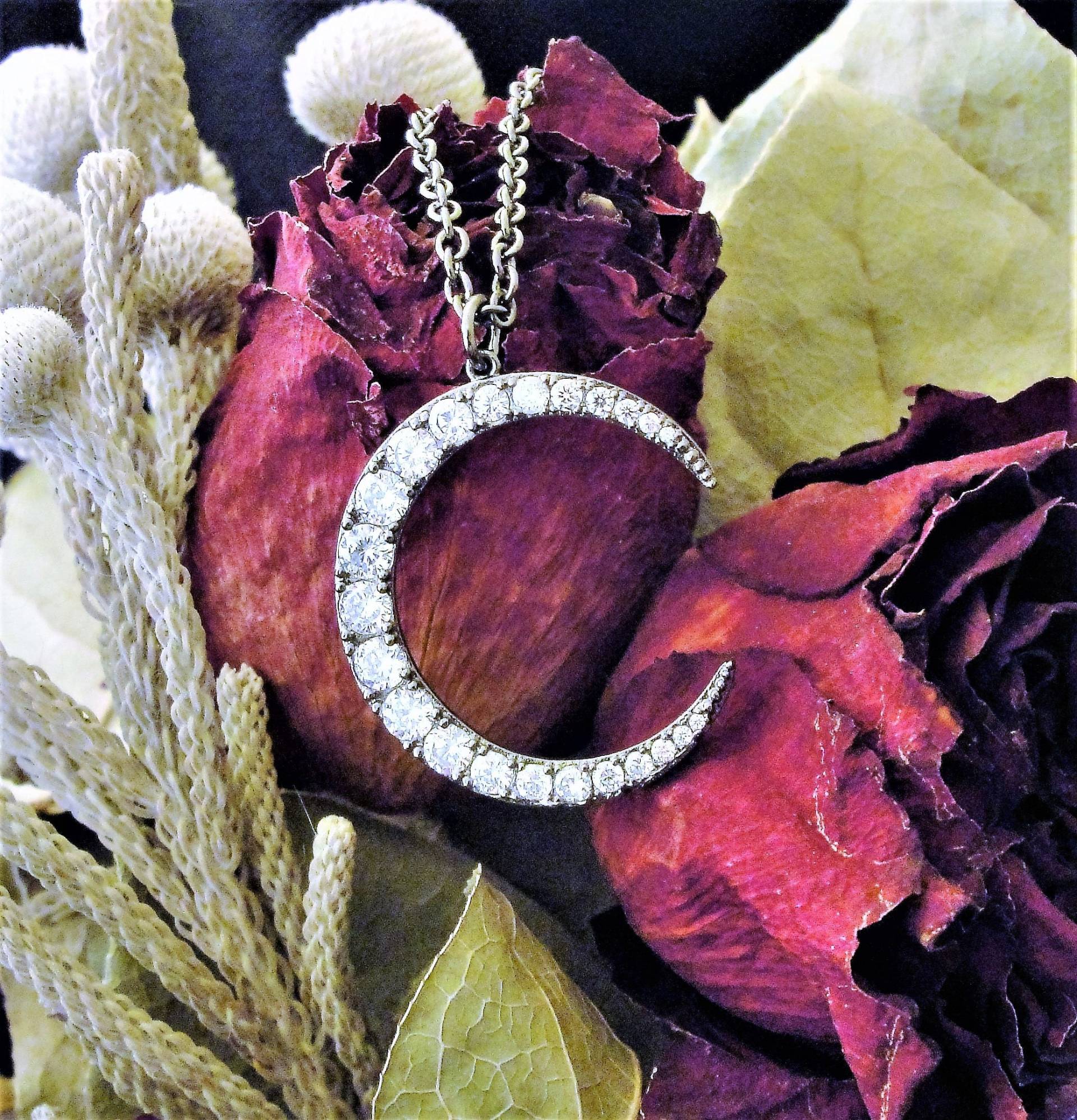 Mond Schmuck, Silber Halskette, Anhänger, Halbmond Geschenk, Cz, Crystal Moon Mond Schmuck, Silber Halskette, Anhänger, Halbmond Geschenk, Cz, Crystal Moon von Moonfires