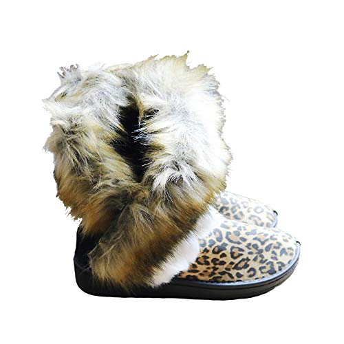 Moongodess Frauen Winter Warme Schnee Stiefeletten Low Heels künstliches Fuchs-Kaninchenfell Quaste Schuhe von Moongodess