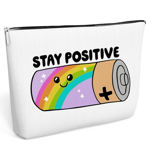 Positivität, inspirierende Make-up-Tasche, Geschenke, Kulturbeutel für Frauen, Schwester, Teenager, Mädchen, Freunde, Kollegen, Reißverschluss, Make-up-Tasche, Geschenkidee, Weihnachten, Geburtstag, von Moonle