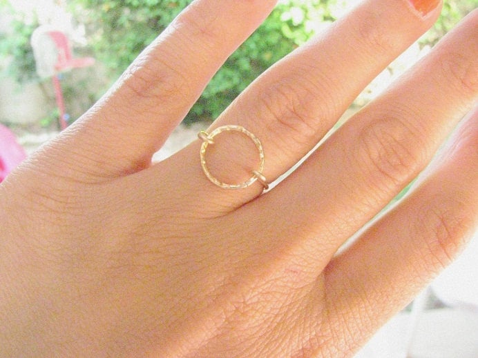 Kreis Ring Gold Karma Unendlichkeitsring Eternity - Dünner Zarter von MoonliDesigns