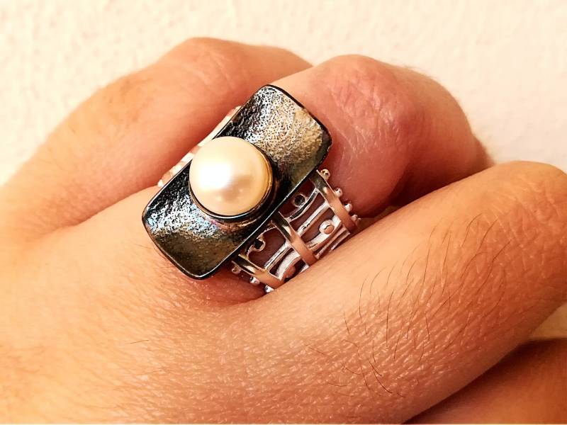 Silber Ring Mit Natürlicher Perle Silber Ring Mit Natürlicher Perle von MoonlightJewelArt