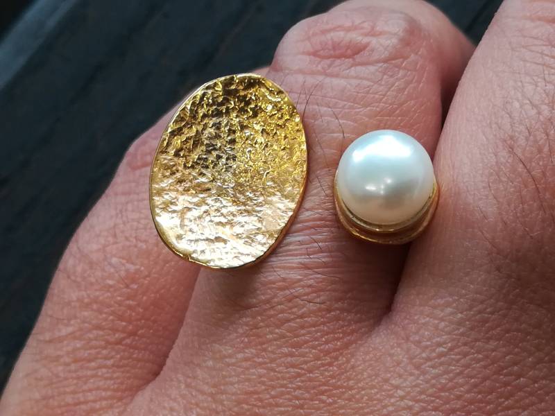 Silber Und Goldperlen Ringes von MoonlightJewelArt