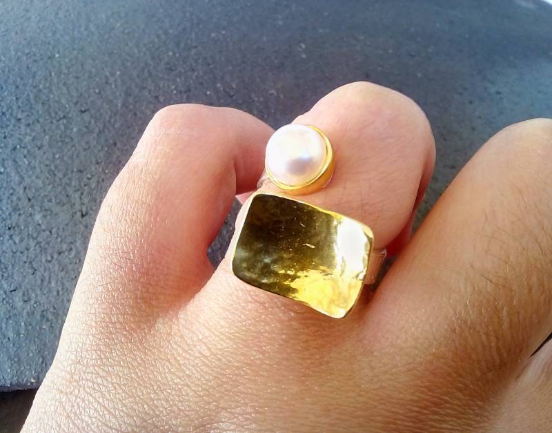 Silber Und Goldperlen Ringes Silber Und Goldperlen Ringes von MoonlightJewelArt