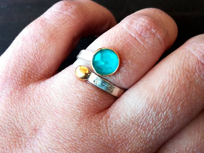 Silber Und Goldring Mit Lapis Stein Silber Und Goldring Mit Lapis Stein von MoonlightJewelArt