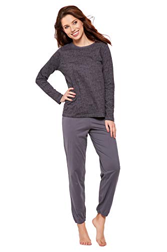 Selente Moderner und bequemer Damen Pyjama/Shorty, mit weicher Baumwolle, Verschiedene Modelle (S (36/38), anthrazit-Gemustert) von Selente