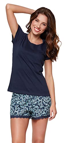 Selente Sweet Dreams modernes und bequemes Damen Shorty, mit weicher Baumwolle, Navy, Gr. L von Selente