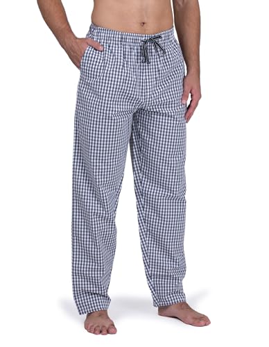 Moonline - Herren Webhose Freizeithose Loungewear aus 100% Baumwolle, Farbe:grau/weiß, Größe:50-52 von Moonline