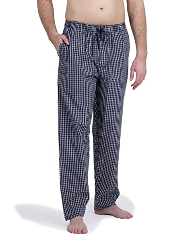 Moonline - Herren Webhose Freizeithose Loungewear aus 100% Baumwolle, Farbe:schwarz/weiß_klein, Größe:46-48 von Moonline