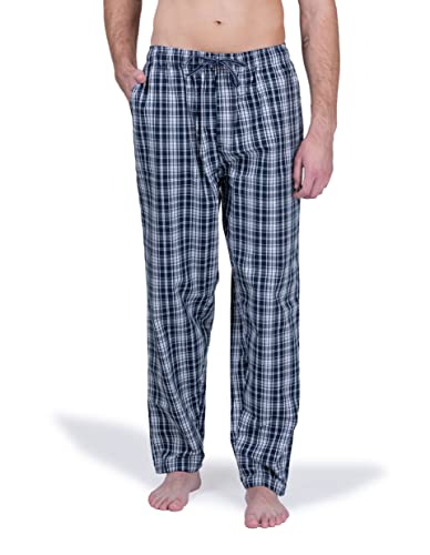 Moonline - Herren Webhose Freizeithose Loungewear aus 100% Baumwolle, Farbe:weiß/Navy, Größe:50-52 von Moonline