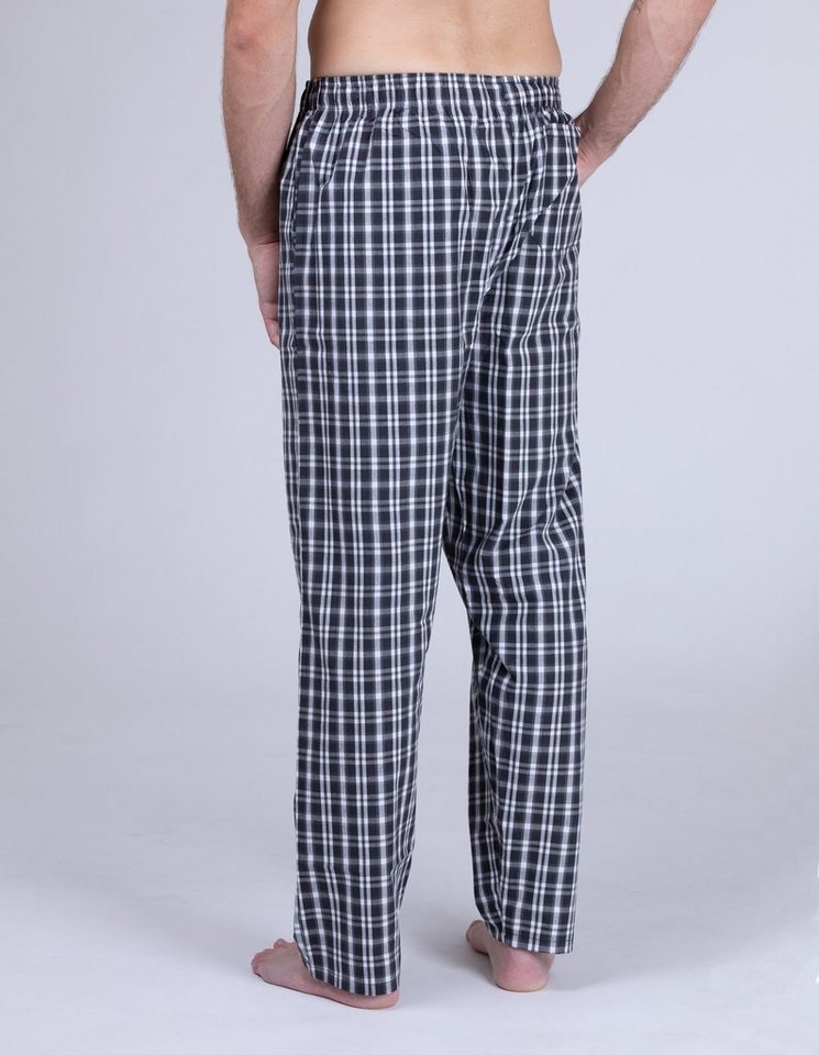 Moonline Schlafhose Herren Webhose Freizeithose Loungewear aus 100% Baumwolle von Moonline