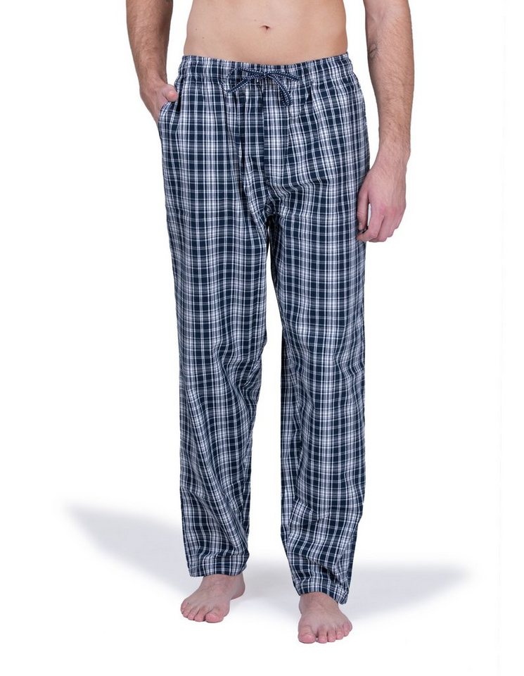 Moonline Schlafhose Herren Webhose Freizeithose Loungewear aus 100% Baumwolle von Moonline
