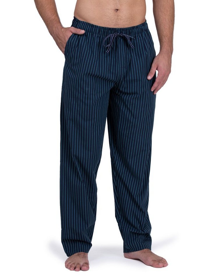 Moonline Schlafhose Herren Webhose Freizeithose Loungewear aus 100% Baumwolle von Moonline