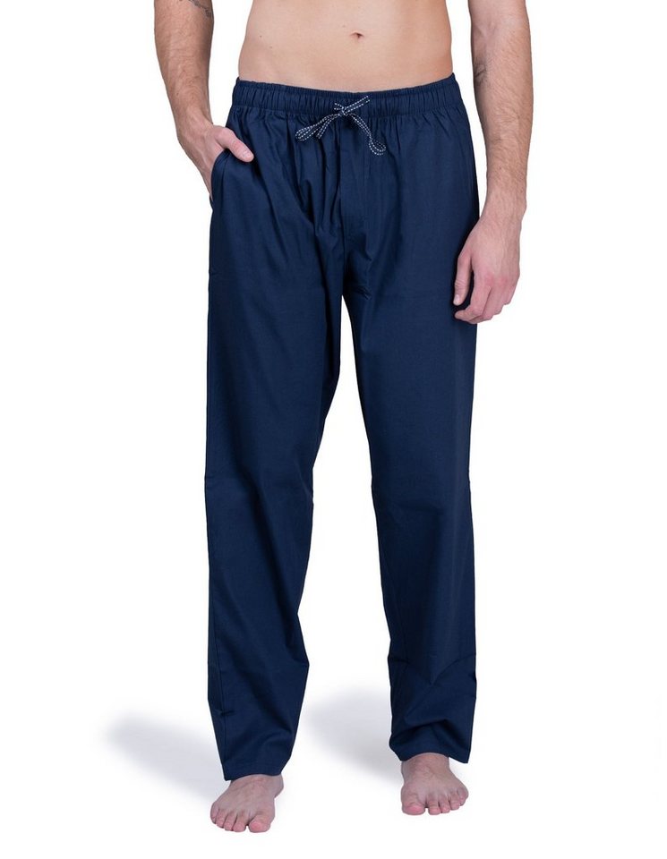 Moonline Schlafhose Herren Webhose Freizeithose Loungewear aus 100% Baumwolle von Moonline