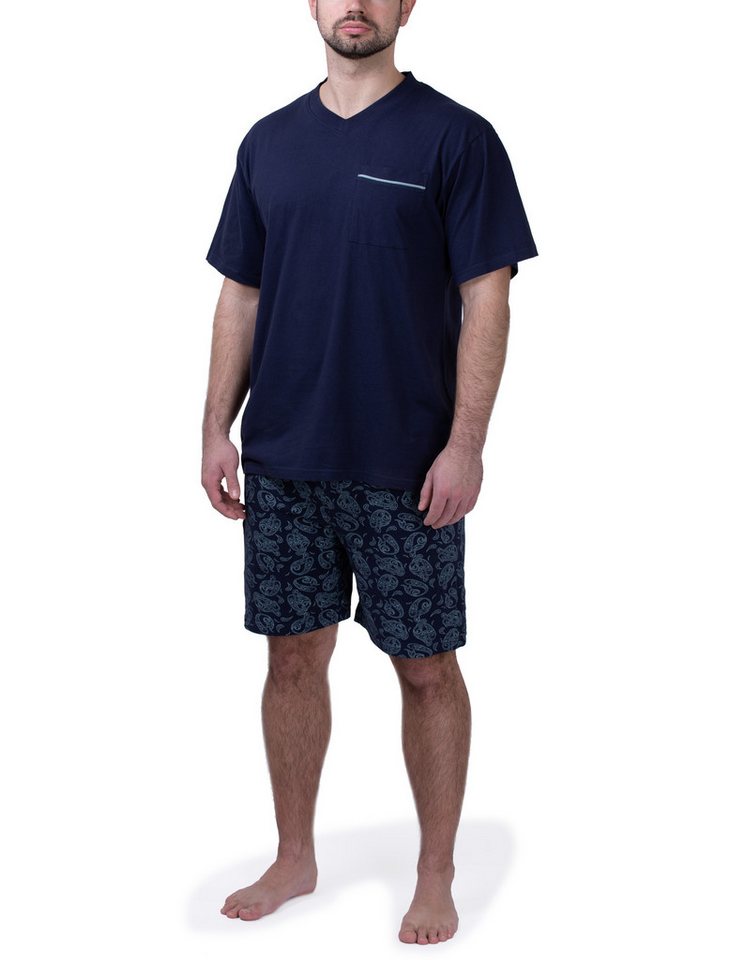 Moonline Shorty Herren Shorty Schlafanzug kurz aus Baumwolle von Moonline