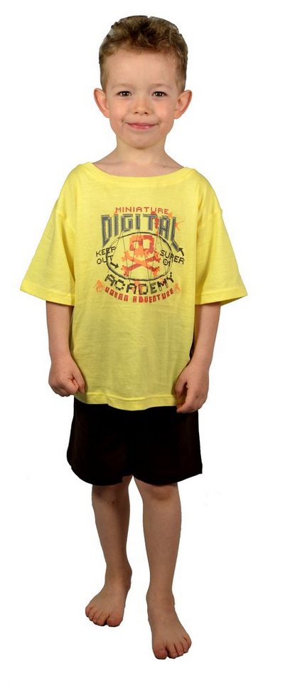 Moonline Shorty Kurzer Kinder Schlafanzug Shorty Pyjama Kurzarm Nachthemd 100 Baumwoll (Set, 2 tlg) kurze Form aus Baumwolle von Moonline