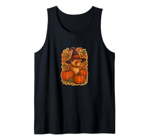 Halloween Hexe Frettchen Kürbis Patch Magic Tank Top von Moonlit Mischief Den Arts