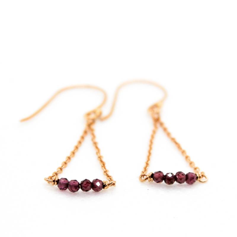 Ohrring "Life" Mit Granat "Believe" Labradorit 925 Silber, Rosé Vergoldet Ohrring "Life" Mit Granat "Believe" Labradorit 925 Silber, Rosé Vergoldet von MoonlyDesign