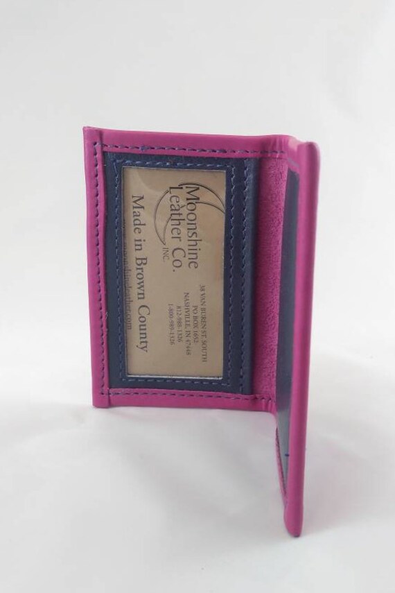 Leder-Id Karteninhaber Ooak Rosa & Grau Two Tone Leder-Id Karteninhaber Ooak Rosa & Grau Two Tone von MoonshineLeatherCo
