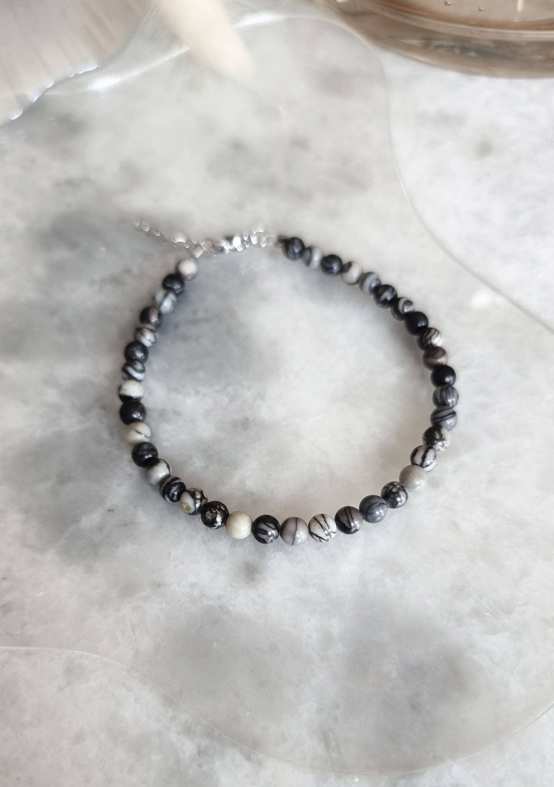 Unisex Matrix Jaspis Halbedelstein Perlenarmband Edelstahl Unisex Matrix Jaspis Halbedelstein Perlenarmband Edelstahl von MoonshinejewelleryDE