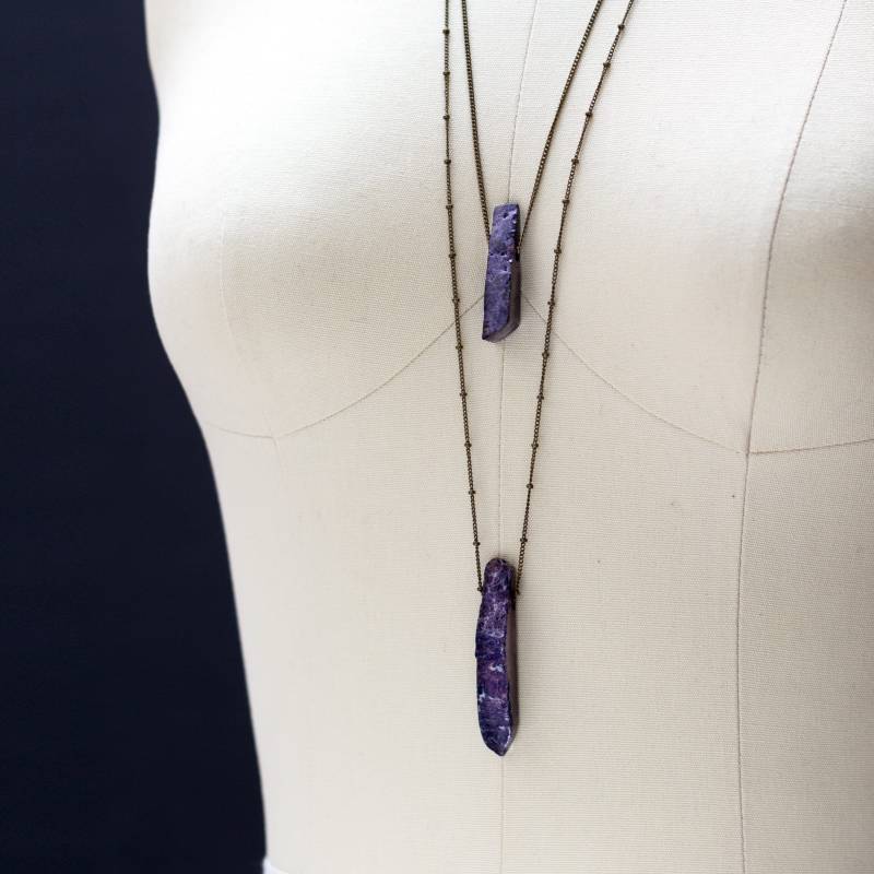 Achat Doppel Kette Halskette von MoonspineDesign