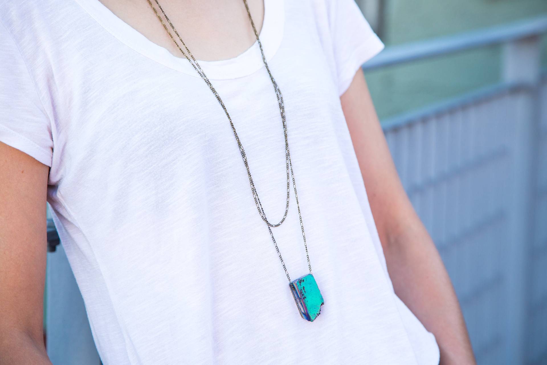Titan Quarz Doppelte Kette Halskette Titan Quarz Doppelte Kette Halskette von MoonspineDesign