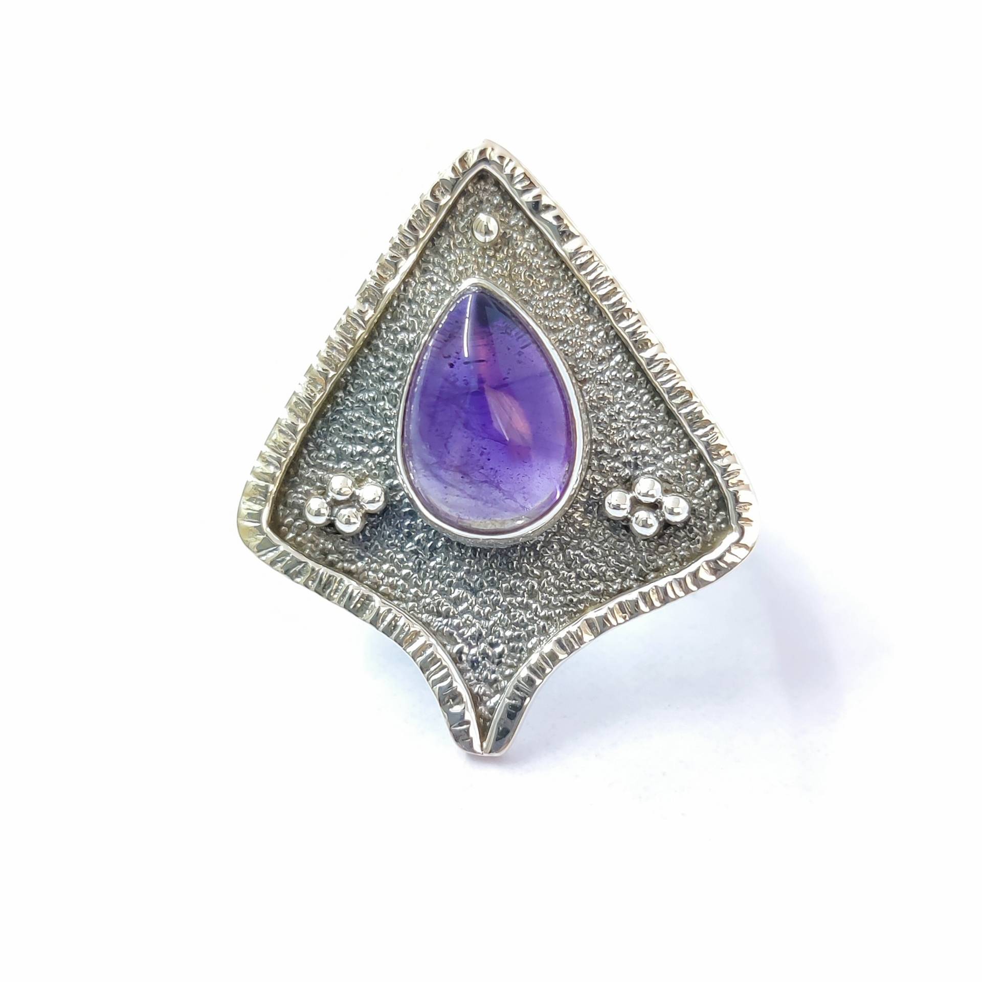 Amethyst Edelstein 925 Sterling Silber Ring, Vintage Oxidierte Silberringe Für Frauen, Ringe Valentinstag, Geschenk Sie, Edelsteinringe von Moonstoneringstore