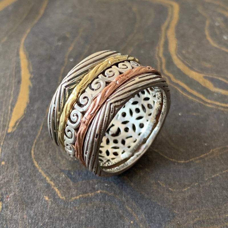 Attraktiver Spinner Ring-925 Sterling Silber-Mode Spin Ring-Fidget Ring-Handmade Silber Ring-Angst Ring-Daumen Ring-Bester Ring Für Geschenk von Moonstoneringstore