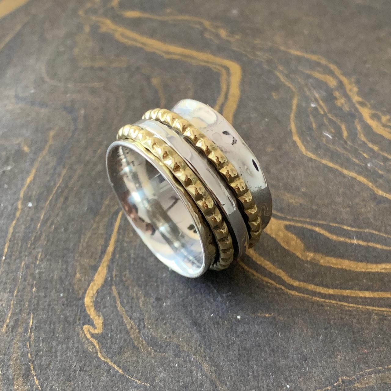 Attraktiver Spinner Ring 925 Sterling Silber Multi Spin Zappeln Handgemachter Daumen Für Geschenk Herrenring von Moonstoneringstore