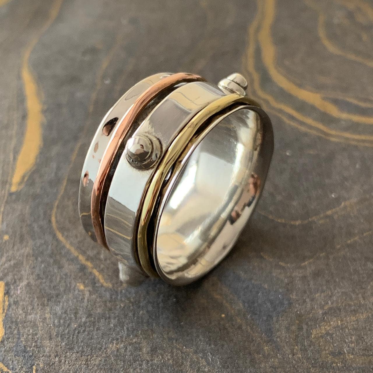 Beliebter Spinner Ring-925 Sterling Silber-Multi Spins Ring-Zappeln Ring-Angst Ring-Handgemachter Ring-Daumen Ring-Stress Ring-Bester Ring Für von Moonstoneringstore