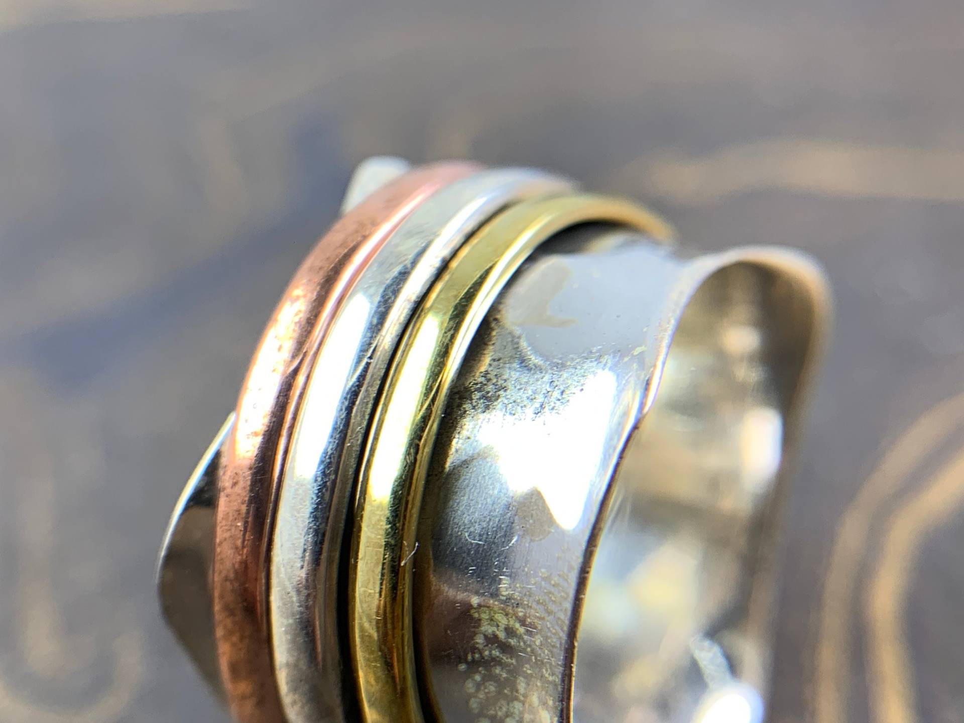Designer Silber Ring Spinner 925 Sterling Angst Multi Spins Daumen Bester Zappel Versprechen Ring von Moonstoneringstore