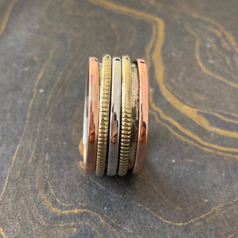 Designer Spinner Ring-925 Sterling Silber-Multi Spin Ring-Fidget Ring-Handmade Ring-Angst Ring-Daumen Ring-Bester Ring Für Geschenk-Stressabbau von Moonstoneringstore