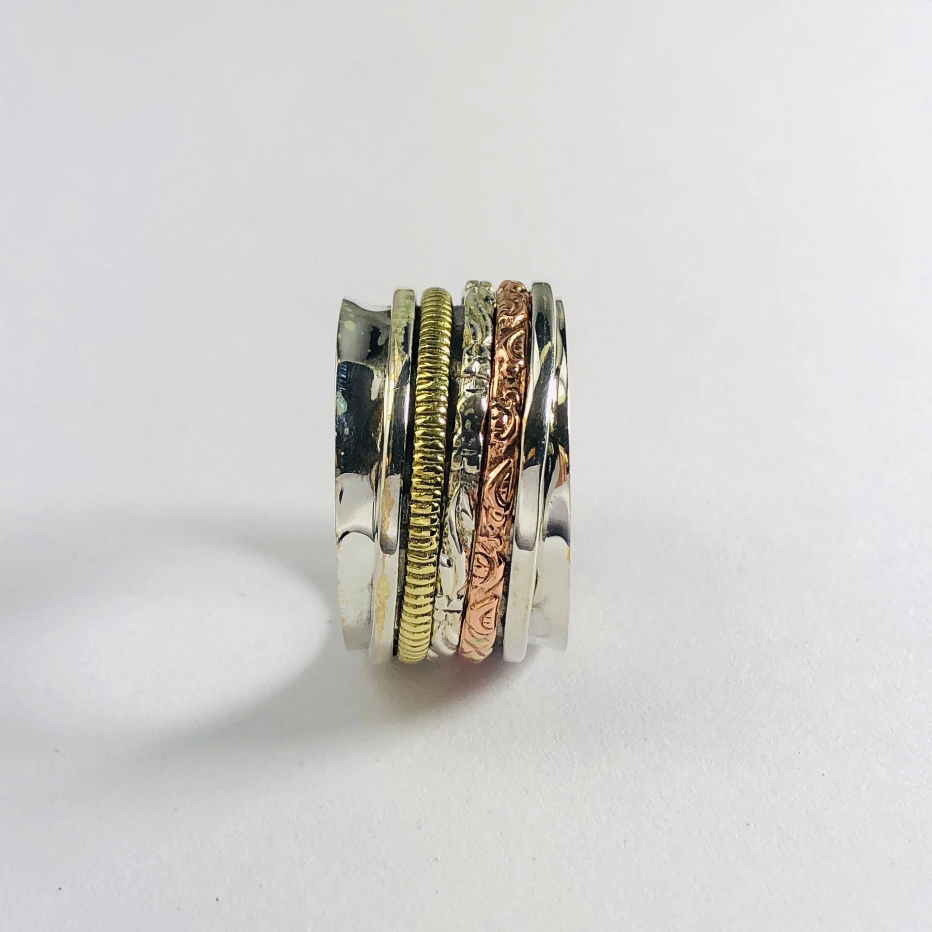 Designer Spinner Ring-925 Sterling Silber-Multi Spin Ring-Fidget Ring-Handmade Ring-Angst Ring-Daumen Ring-Ring Für Geschenk-Stressabbau von Moonstoneringstore