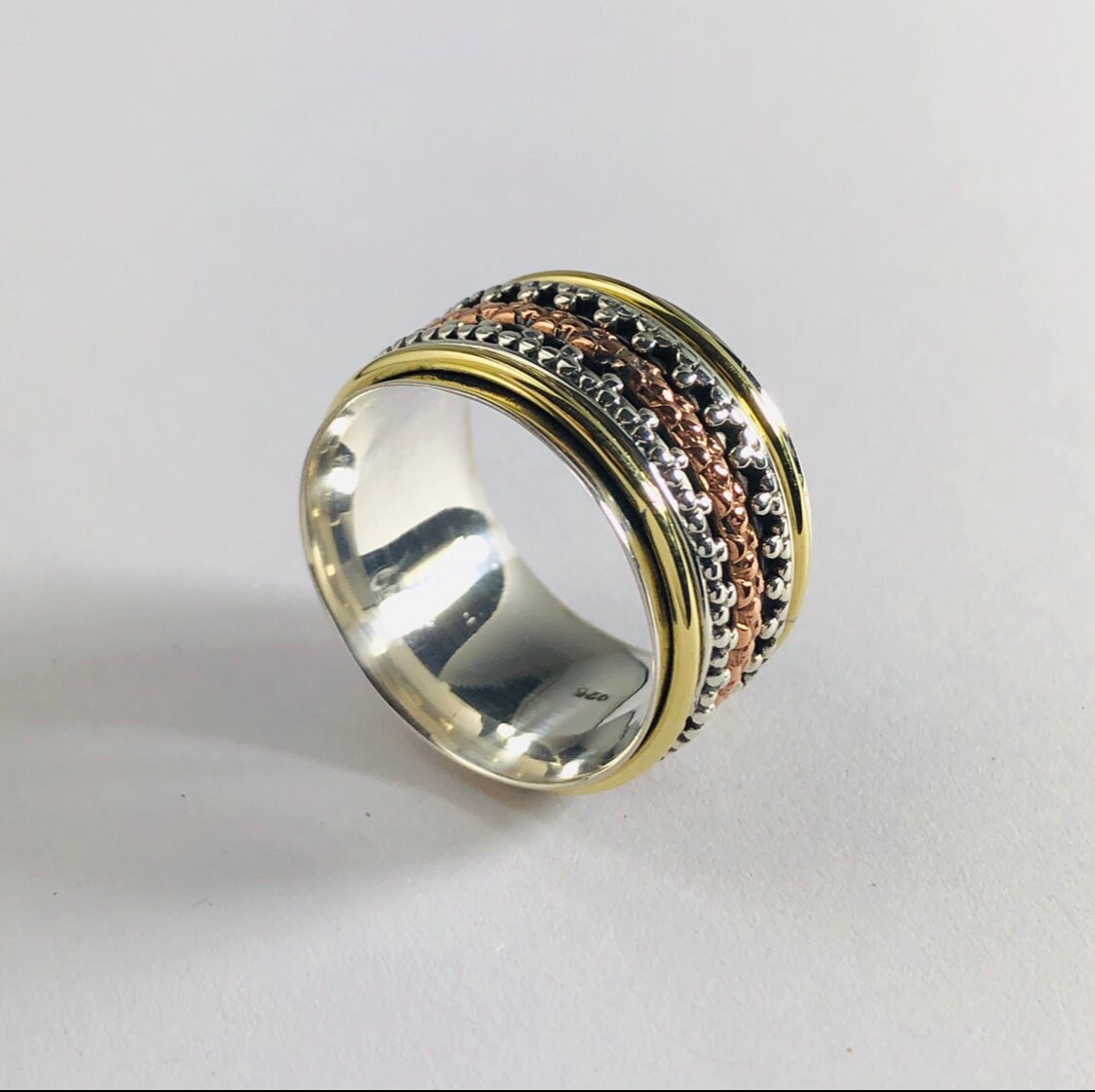 Designer Spinner Ring 925 Sterling Silber-Multi Spin Ring-Zappeln Ring-Handgemachter Ring-Angst Ring-Daumen Ring-Ring Für Geschenk-Erschwingliche von Moonstoneringstore