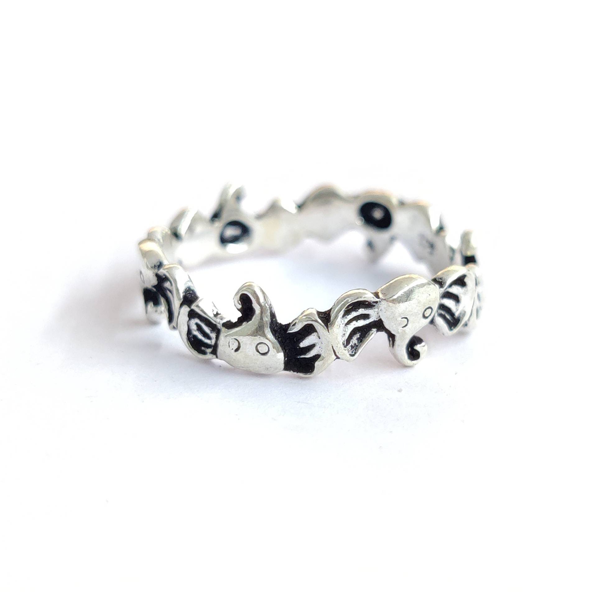 Elefant Silberschlichter Ring 925 Sterling Silber Handgemachter Reines Attraktiv Schlichter Männerring Frauenring, Geburtsstein Rin von Moonstoneringstore