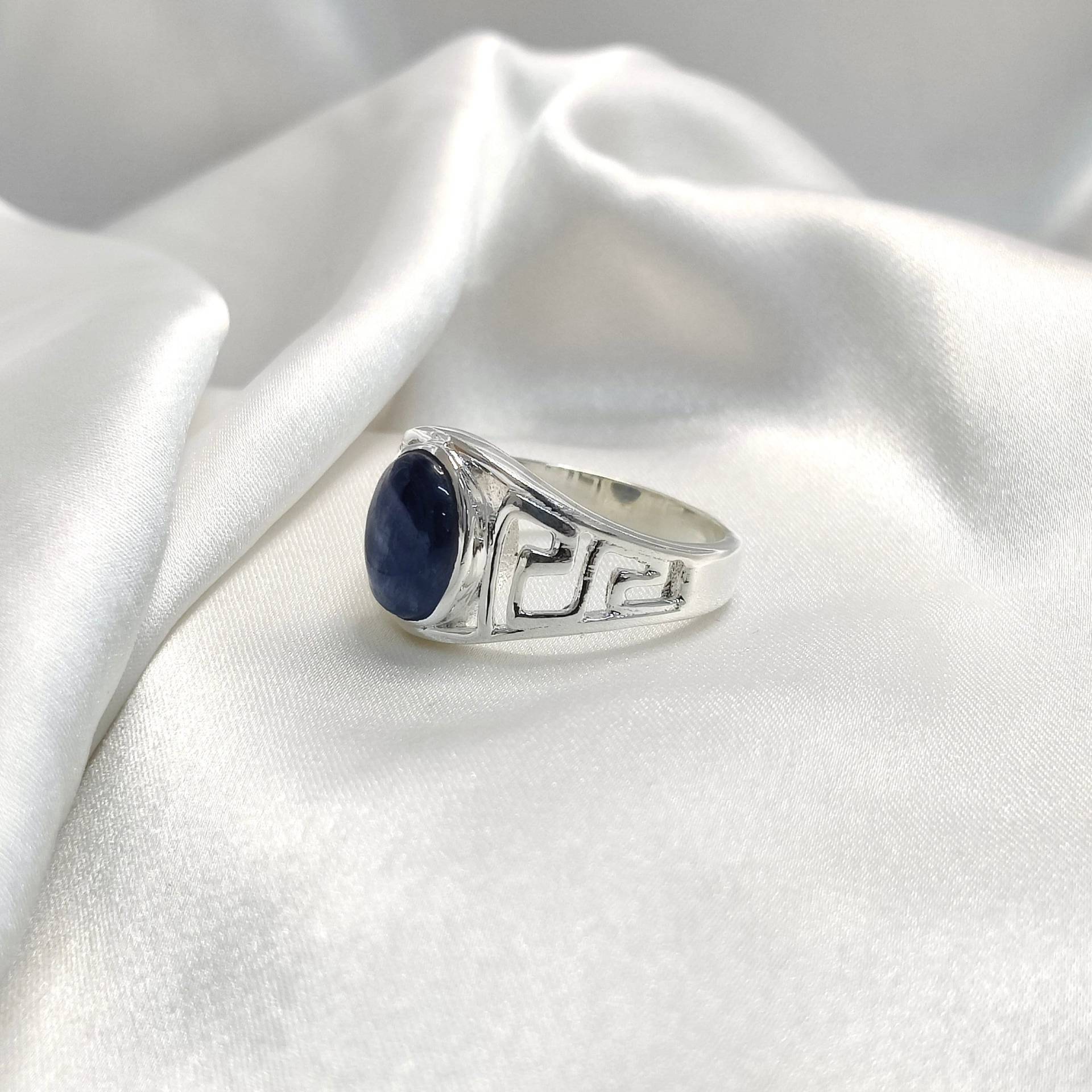 Kyanit Edelstein 925 Sterlingsilber Herrenring, Daumenringe Für Männer, Eheringe Jahrestagsgeschenke, Valentinstagsgeschenk Männer von Moonstoneringstore