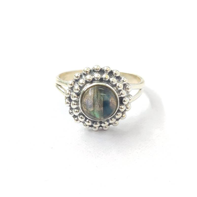 Labradorit Silber Ring-Gestempelter Ring-Designer Ring-Handmade Ring-Schutzstein-Kräftiger Stein-Blauer Ring-Mode Ring-925 Sterling Silber von Moonstoneringstore