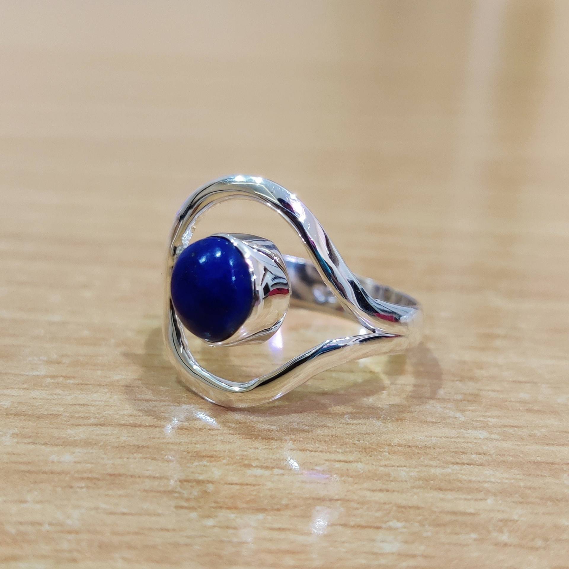 Lapislazuli Ring, 925 Silberring, Boho Handgemacht, Natürlicher Edelstein, Eleganter Januar Geburtsstein, Geschenk Für Sie, Ring Frauen von Moonstoneringstore