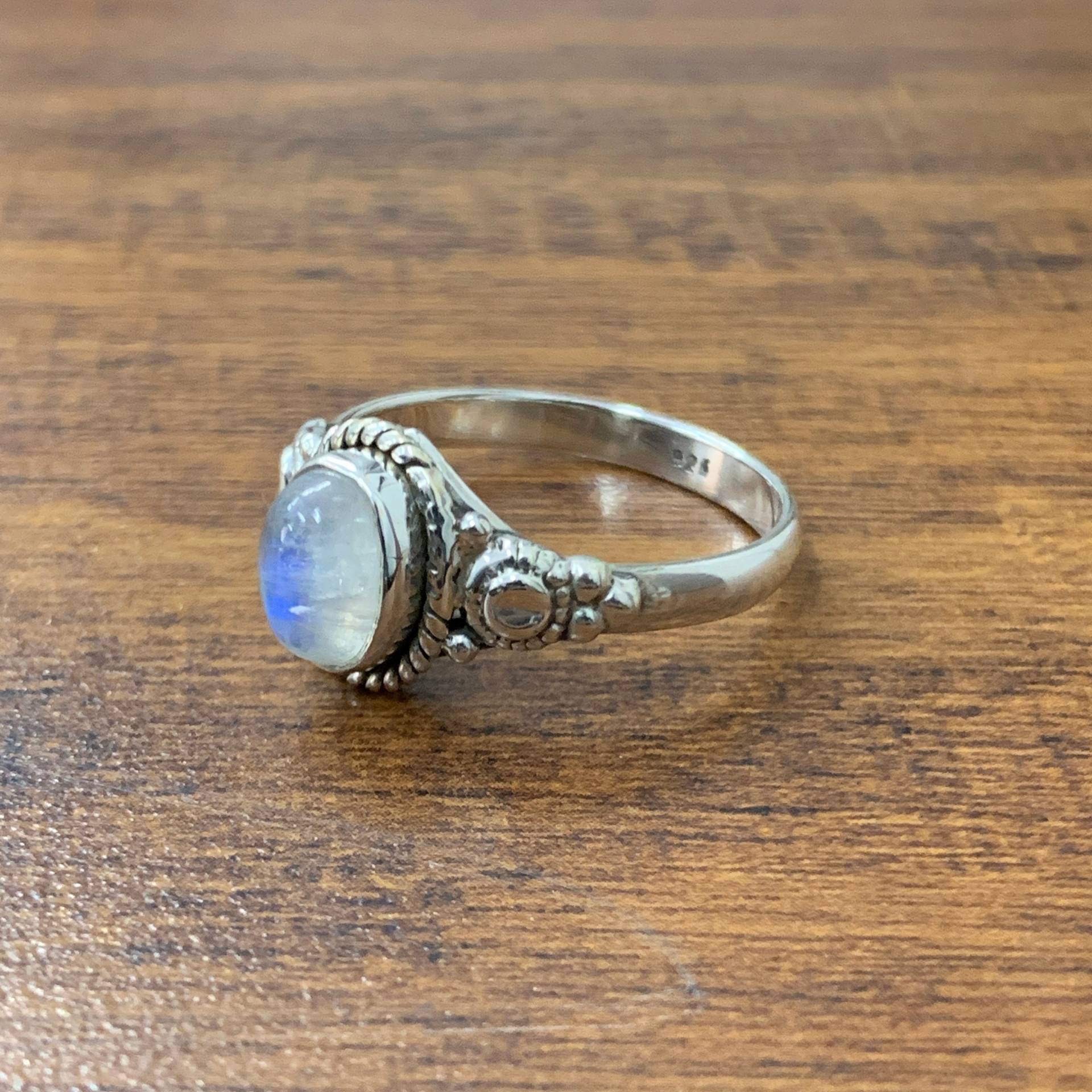 Mondstein Silber Ring 925 Sterling Frauen Verlobungsring Statement Geschenk Für Sie Geschenk von Moonstoneringstore