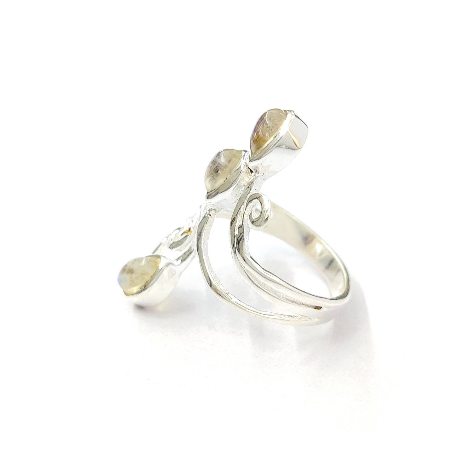 Mondstein Silber Ring-925 Sterling Silber-Frauen Ring-Ring Für Geschenk-Handmade Ring-Statement Ring-Einstellbar Ring-Trend Ring-Mode Ring von Moonstoneringstore