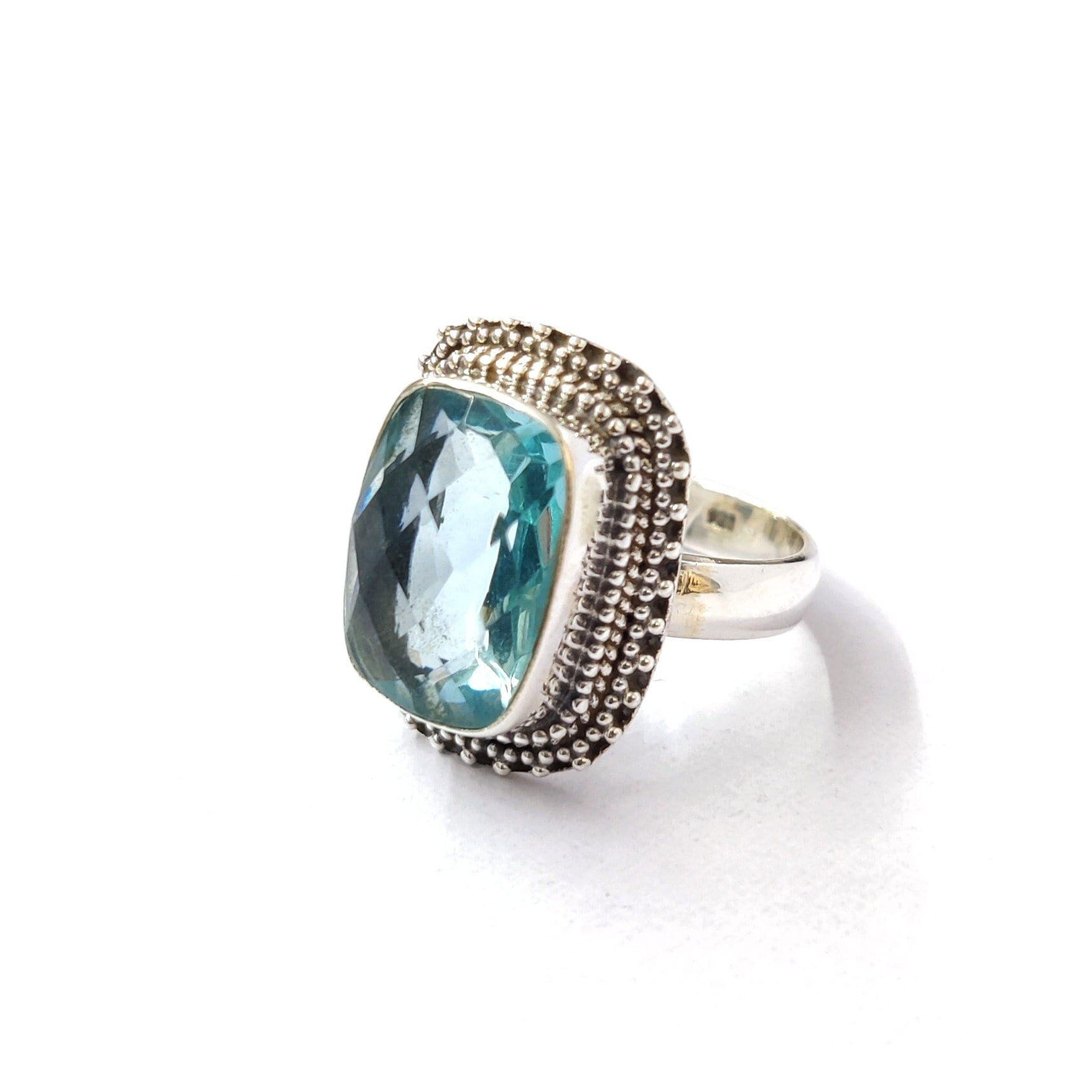 Blautopas Edelstein Designer Ring 925 Sterling Silber Schmuck Natürlicher Verlobungsring Hochzeitsgeschenk Für Ihn von Moonstoneringstore
