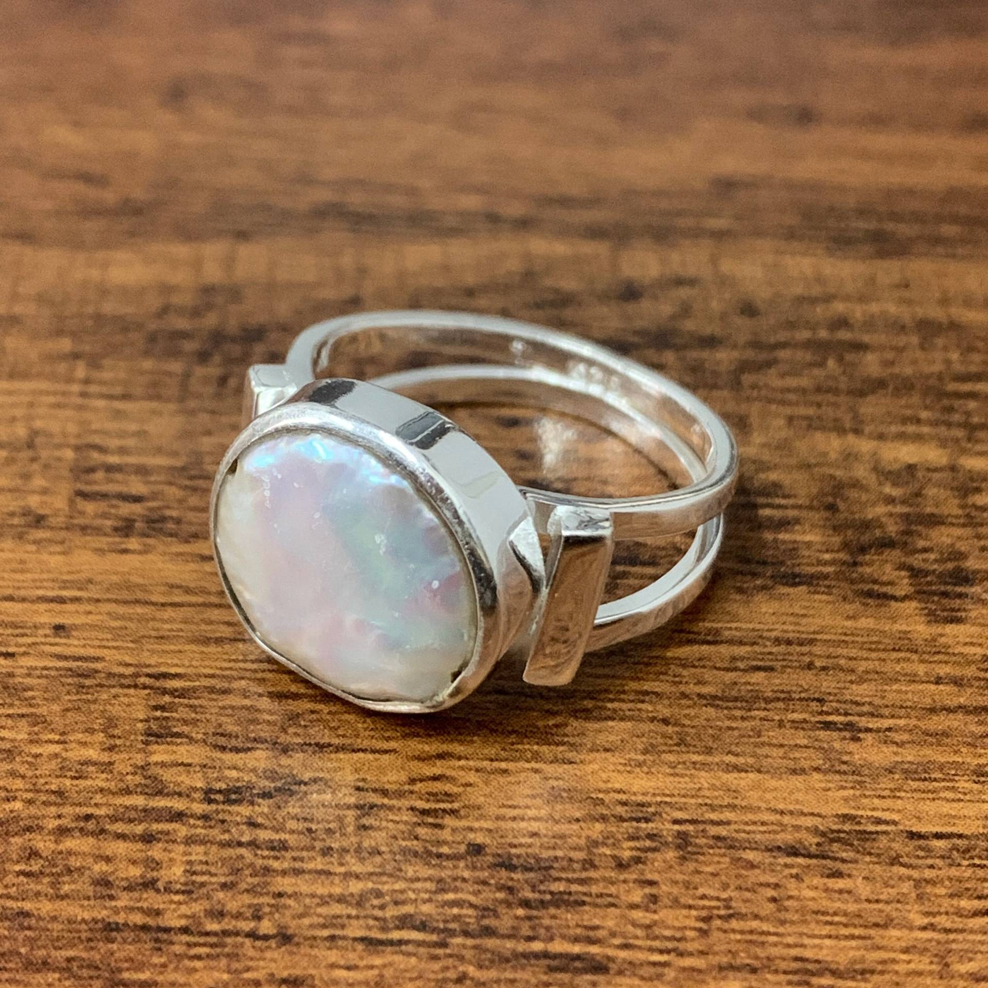 Perle Edelstein 925 Sterling Silber Ring Handgemachte Schmuck Für Frauen von Moonstoneringstore