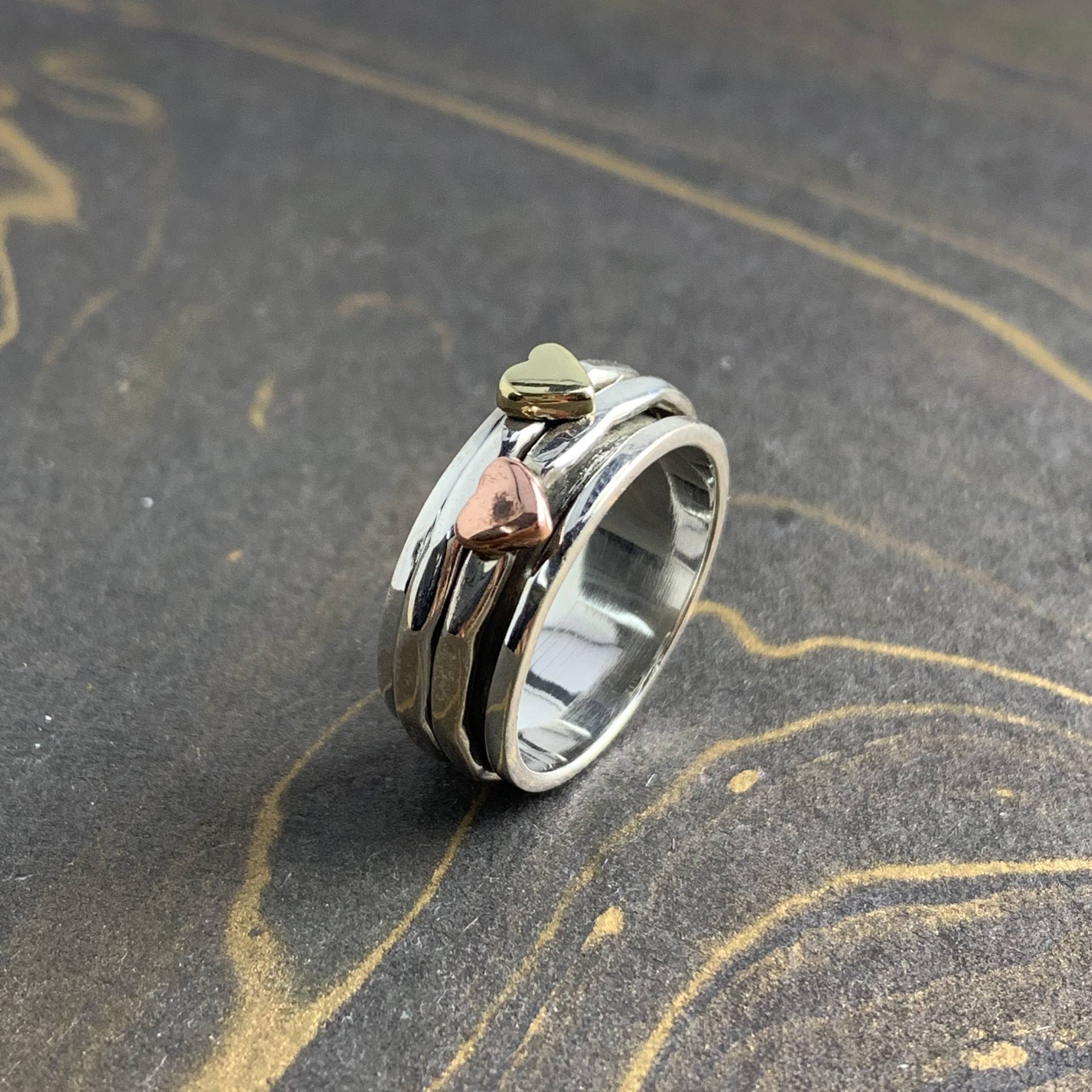 Schlichter Spinner Ring-Zappeln Ring-Angst Ring 925 Sterling Silber-Handgemachter Ring-Multi Spins Ring-Daumen Ring-Stress Relief-Ring Für Geschenk von Moonstoneringstore