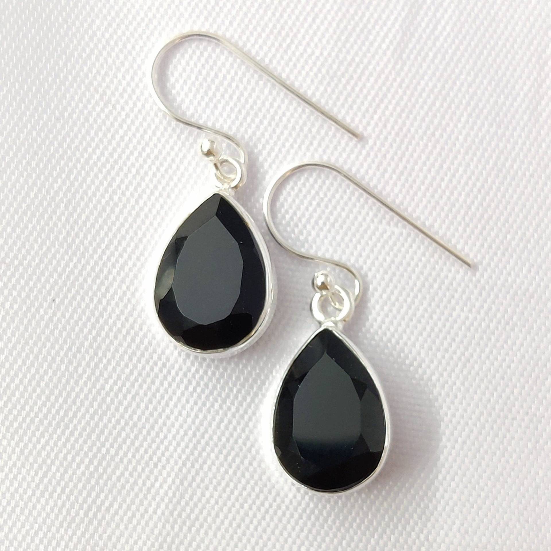 Schwarz Onyx Edelstein Ohrring-925 Sterling Silber-Zierliche Ohrring-Frauen Ohrring-Handmade Ohrring-Ohrring Für Geschenk-Statement Ohrringe von Moonstoneringstore