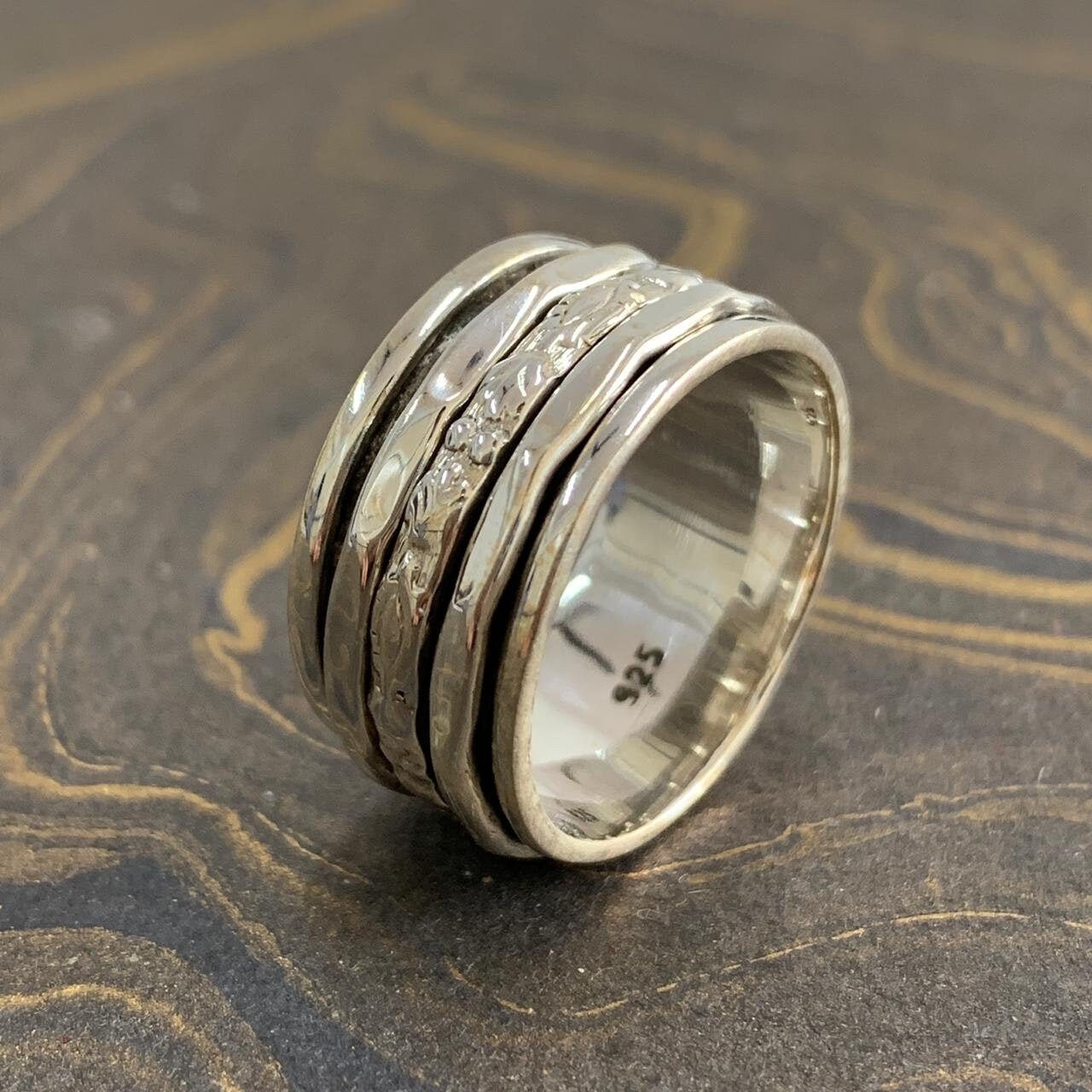 Silber Spinner Ring in 925 Sterling Silber, Handgemachter Ring, Multi Spins Daumenring, Geschenk Für Sie, Weihnachtsgeschenk Familie von Moonstoneringstore