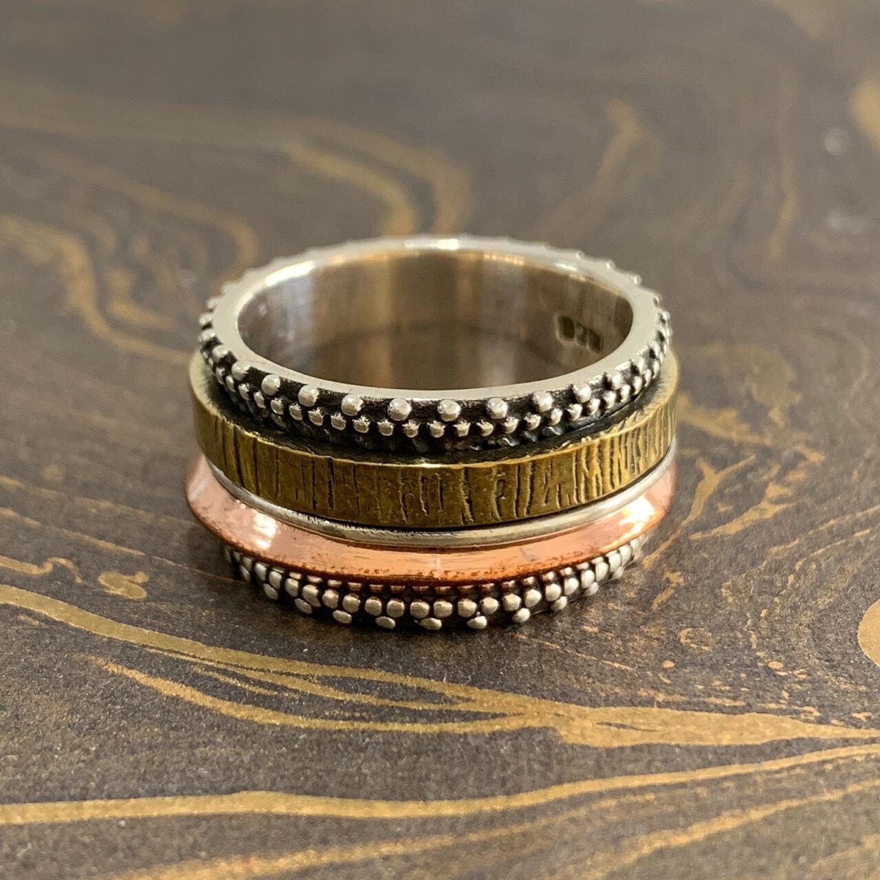Spinner Ring-Fidget Ring-Angst Ring-925 Sterling Silber-Handmade Ring-Multi Spins Ring-Daumen Ring-Stress Relief-Best Ring Für Geschenk, Verkauf von Moonstoneringstore