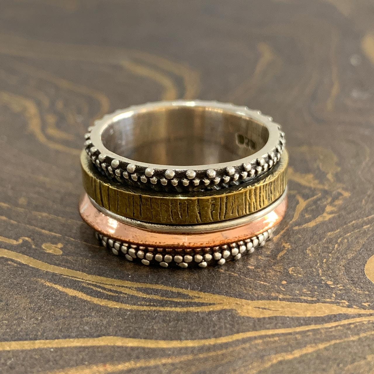 Spinner Ring-Fidget Ring-Angst Ring-925 Sterling Silber-Handmade Ring-Multi Spins Ring-Daumen Ring-Stress Relief-Best Ring Für Geschenk, Verkauf Spinner Ring-Fidget Ring-Angst Ring-925 Sterling Silber-Handmade Ring-Multi Spins Ring-Daumen Ring-Stress Relief-Best Ring Für Geschenk, Verkauf von Moonstoneringstore