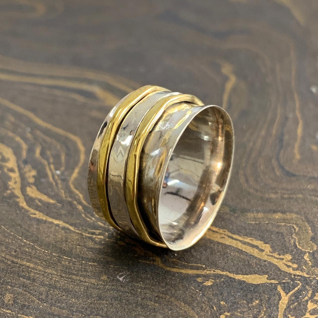 Spinner Ring-Fidget Ring-Angst Ring-925 Sterling Silber-Handmade Ring-Multi Spins Ring-Daumen Ring-Stress Relief-Ring Für Geschenk von Moonstoneringstore