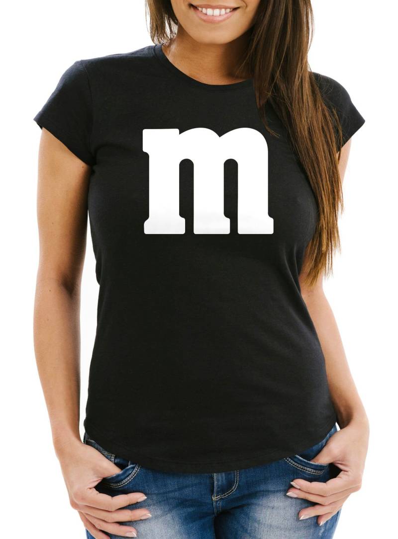 Damen T-Shirt Gruppen-Kostüm M Aufdruck Kostüm Fasching Karneval Verkleidung Moonworks® von MoonworksStore