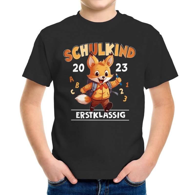 Kinder T-Shirt Jungen Schulkind 2023 Erstklassig Fuchs Abc Geschenk Zur Einschulung Grundschule Moonworks® von MoonworksStore