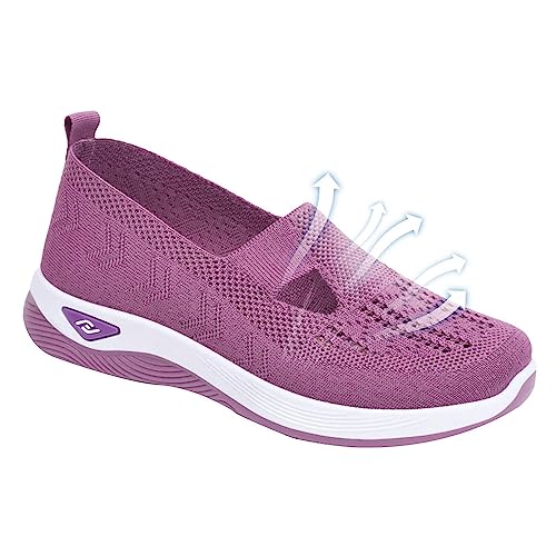 Moonyan Orthopädische Damen-Sneaker – freihändige Slip-On-Wanderschuhe für Damen | rutschfeste orthopädische Schuhe zum Gehen, lässige Bootsschuhe von Moonyan